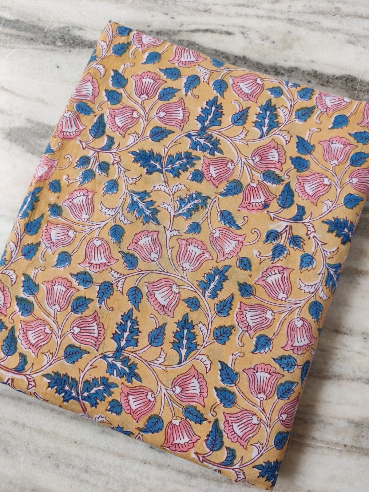 (Pre-cut 1.50 Meter) Pure Soft Cotton Hand Block Printed Fabric