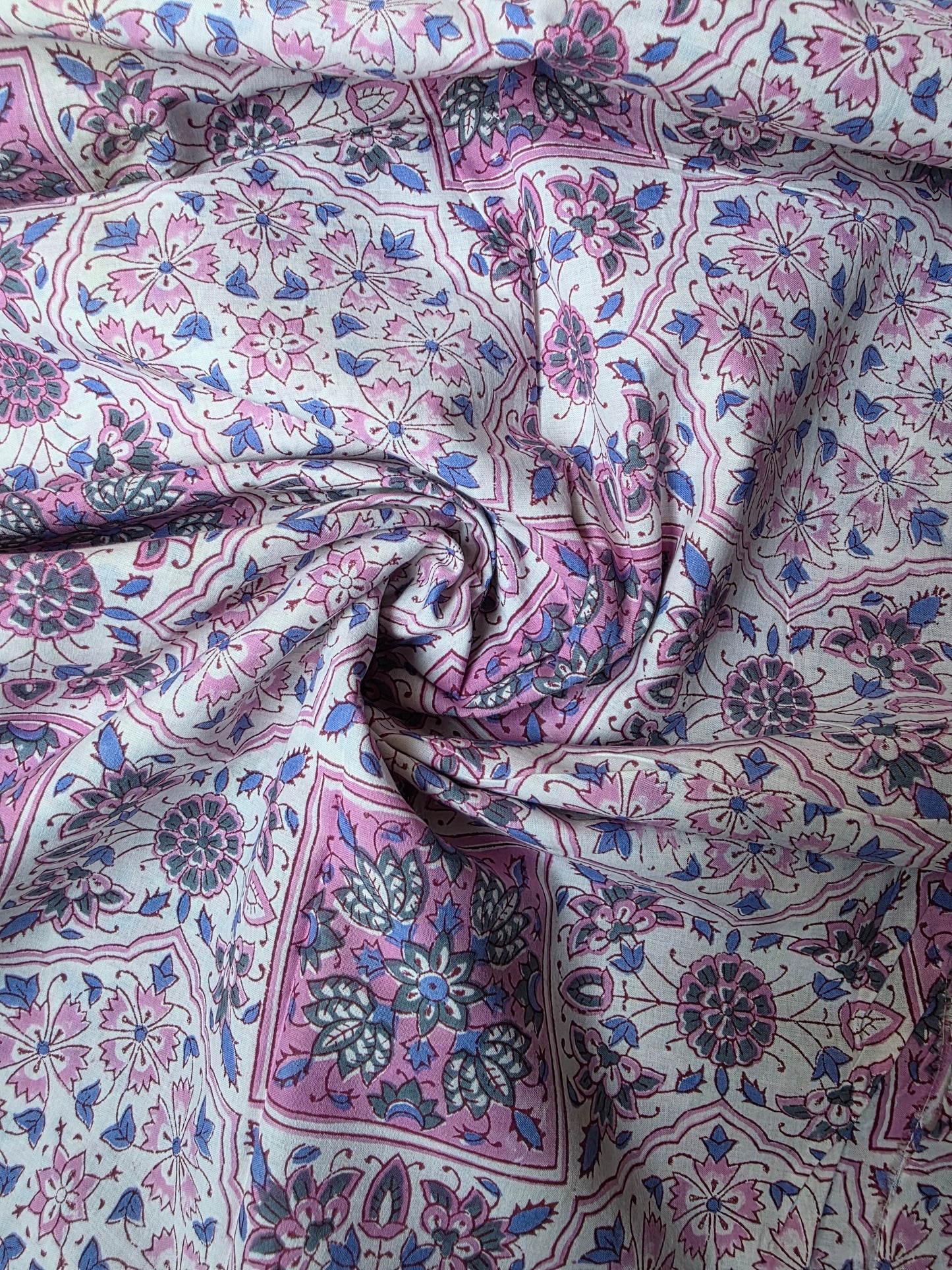 Pure Soft Cotton Handblock Printed Fabric