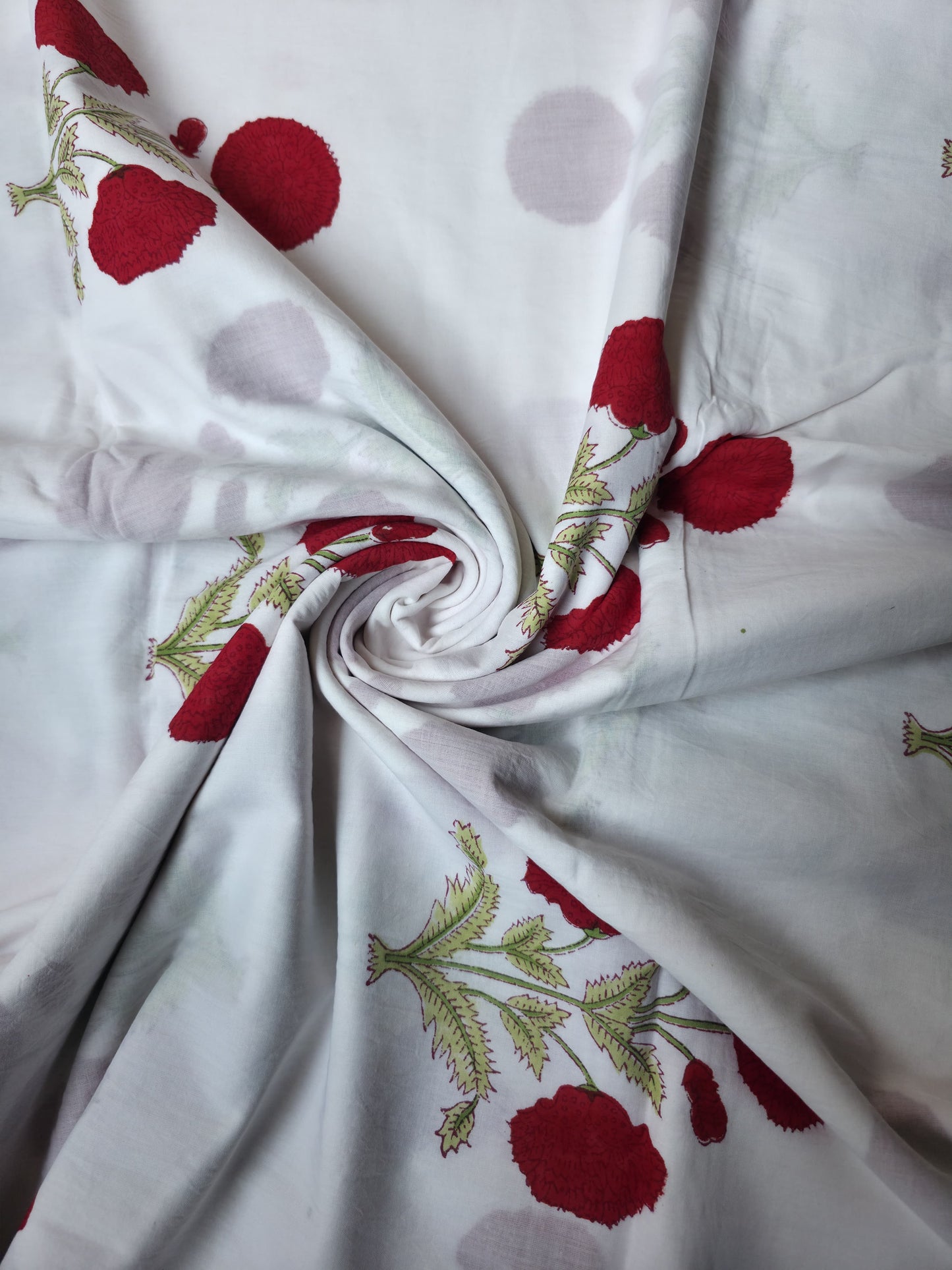 Pure Soft Cotton Handblock Printed Fabric