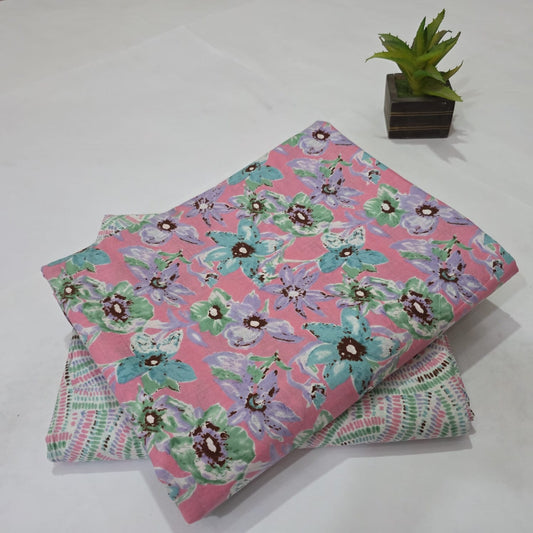 Pure Cotton Handblock Printed  2PC Top-Bottom Set