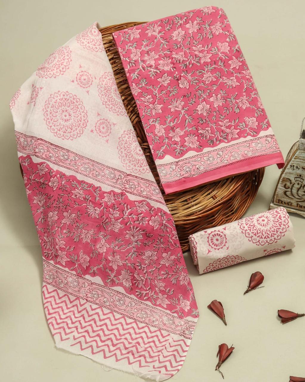 Pure Soft Cotton Hand Block Printed Suit Set
