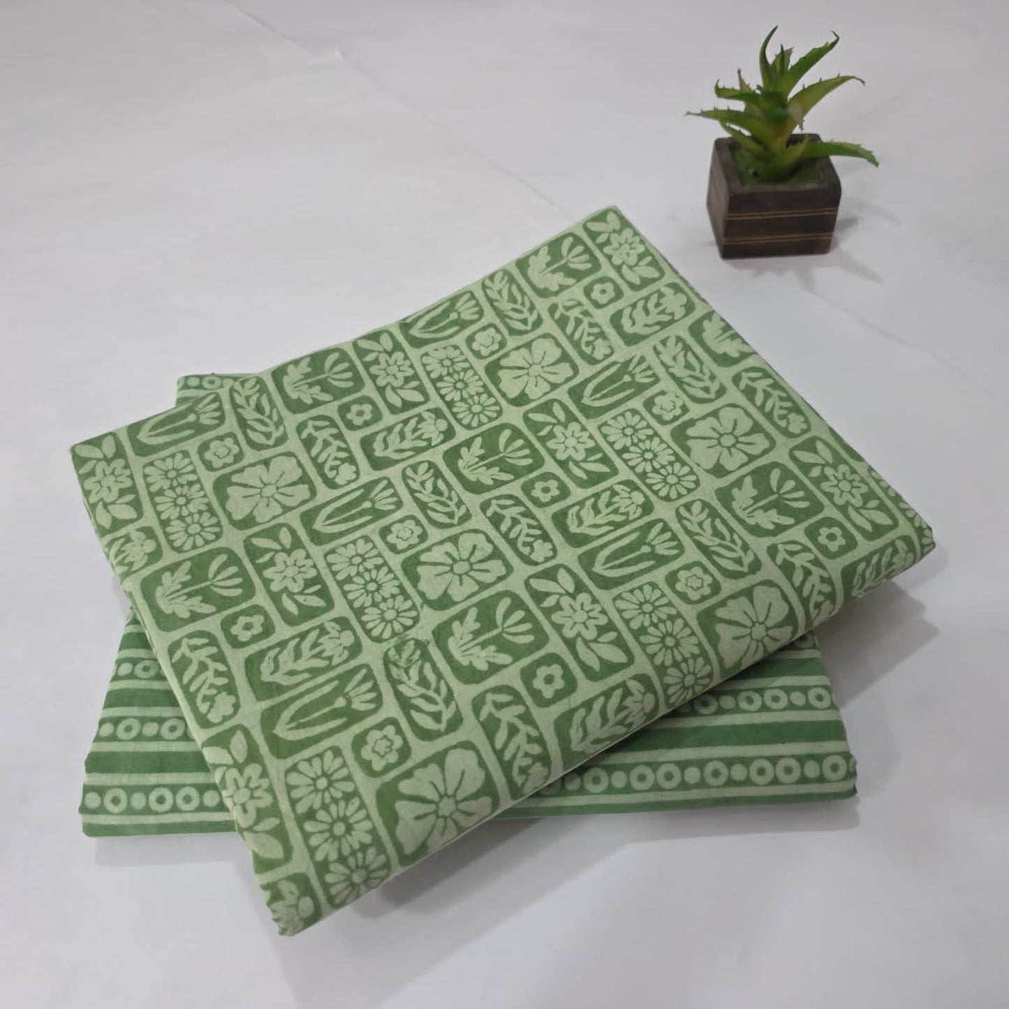 Pure Cotton Handblock Printed 2PC Top-Bottom Suit Set