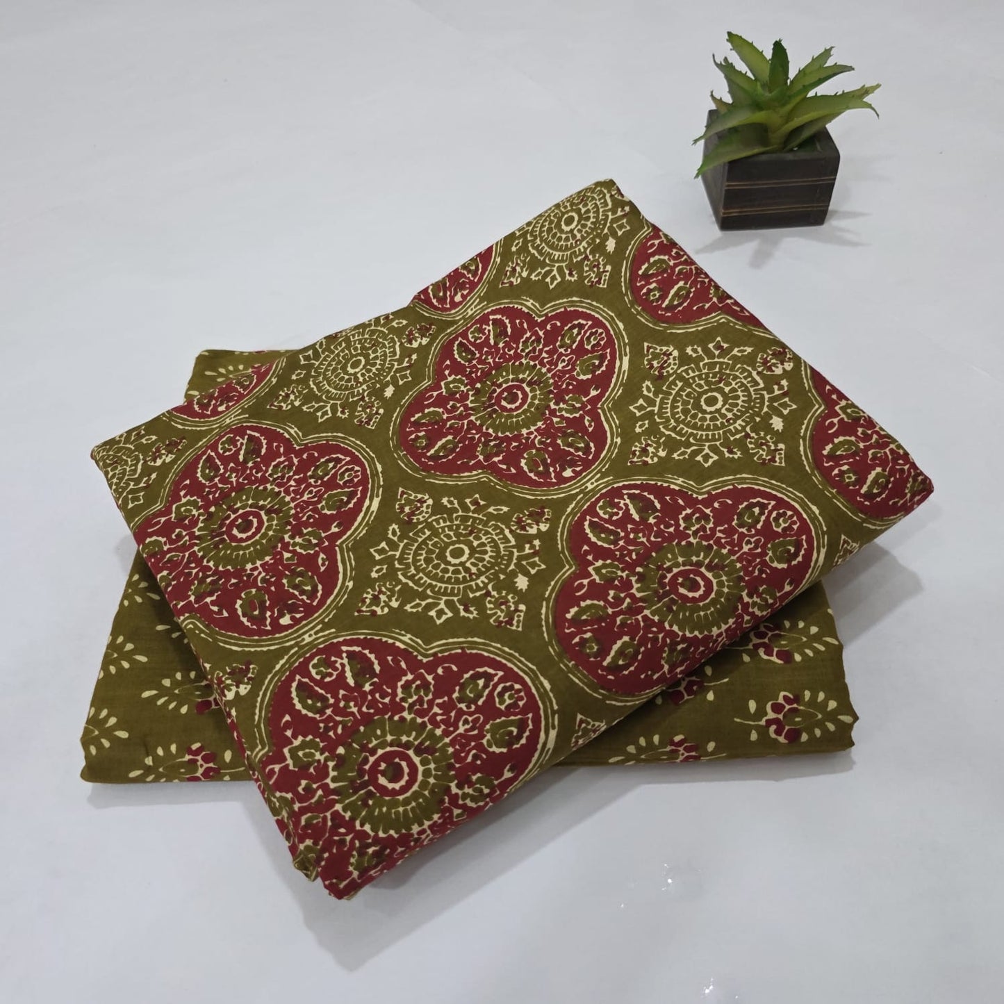 Pure Soft Cotton Handblock Printed 2PC Top-Bottom Suit Set
