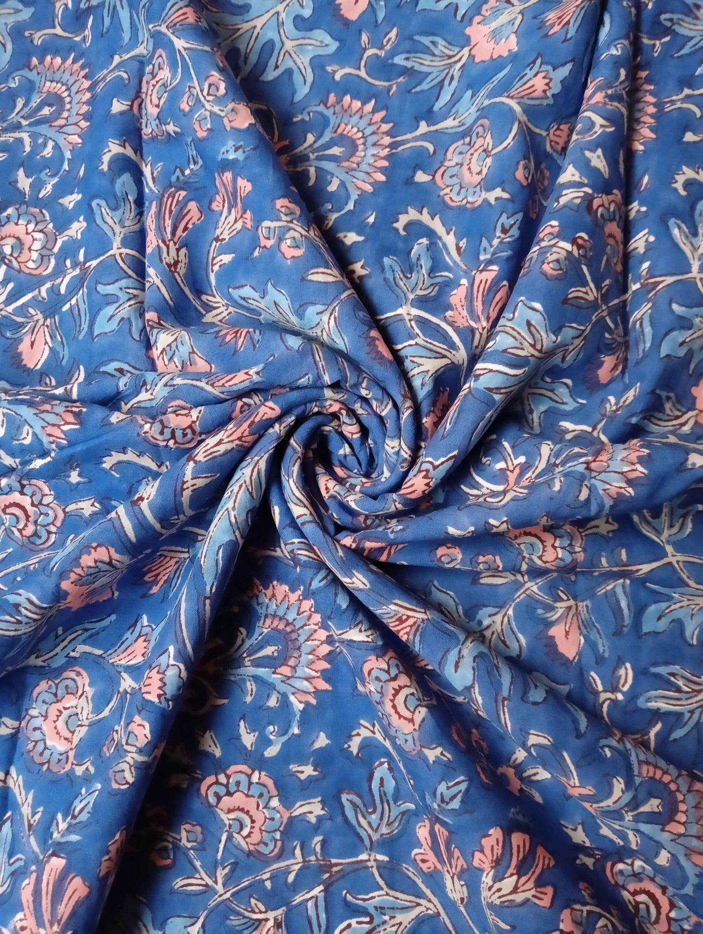 ( Pre cut 1.40 meter) Pure Soft Cotton Hand Block Printed Fabric