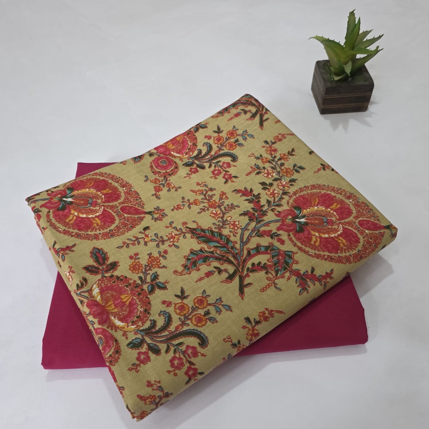 Pure Soft Cotton Handblock Printed 2PC Top-Bottom Suit Set