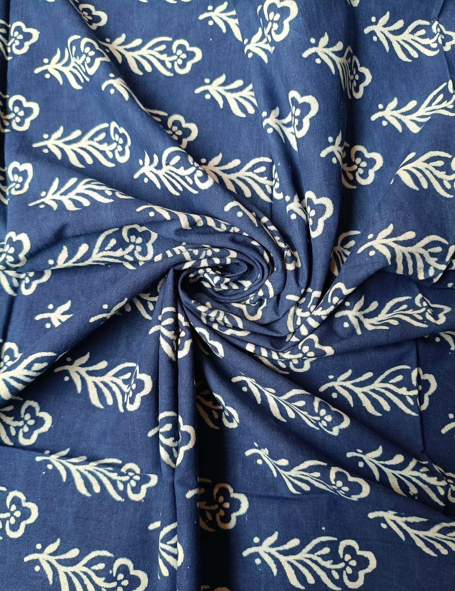 (Pre-cut 1.75 Meter ) Pure Soft Cotton Hand Block Printed Fabric