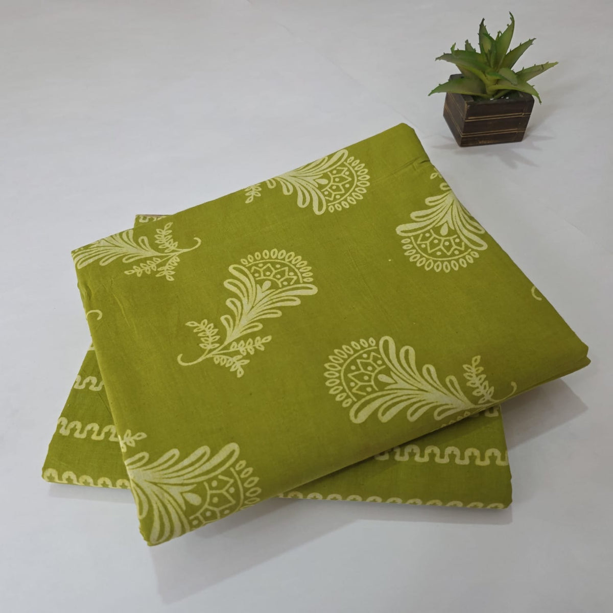 Pure Soft Cotton Handblock Printed 2PC Top-Bottom Suit Set