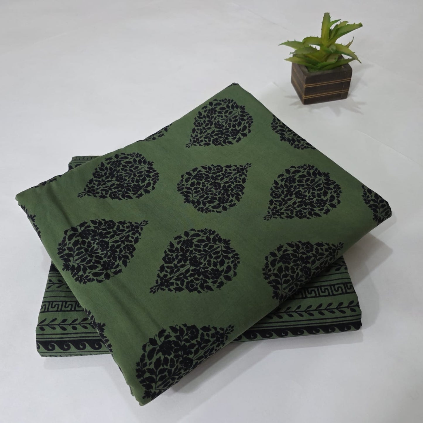 Pure Soft Cotton Handblock Printed 2PC Top-Bottom Suit Set