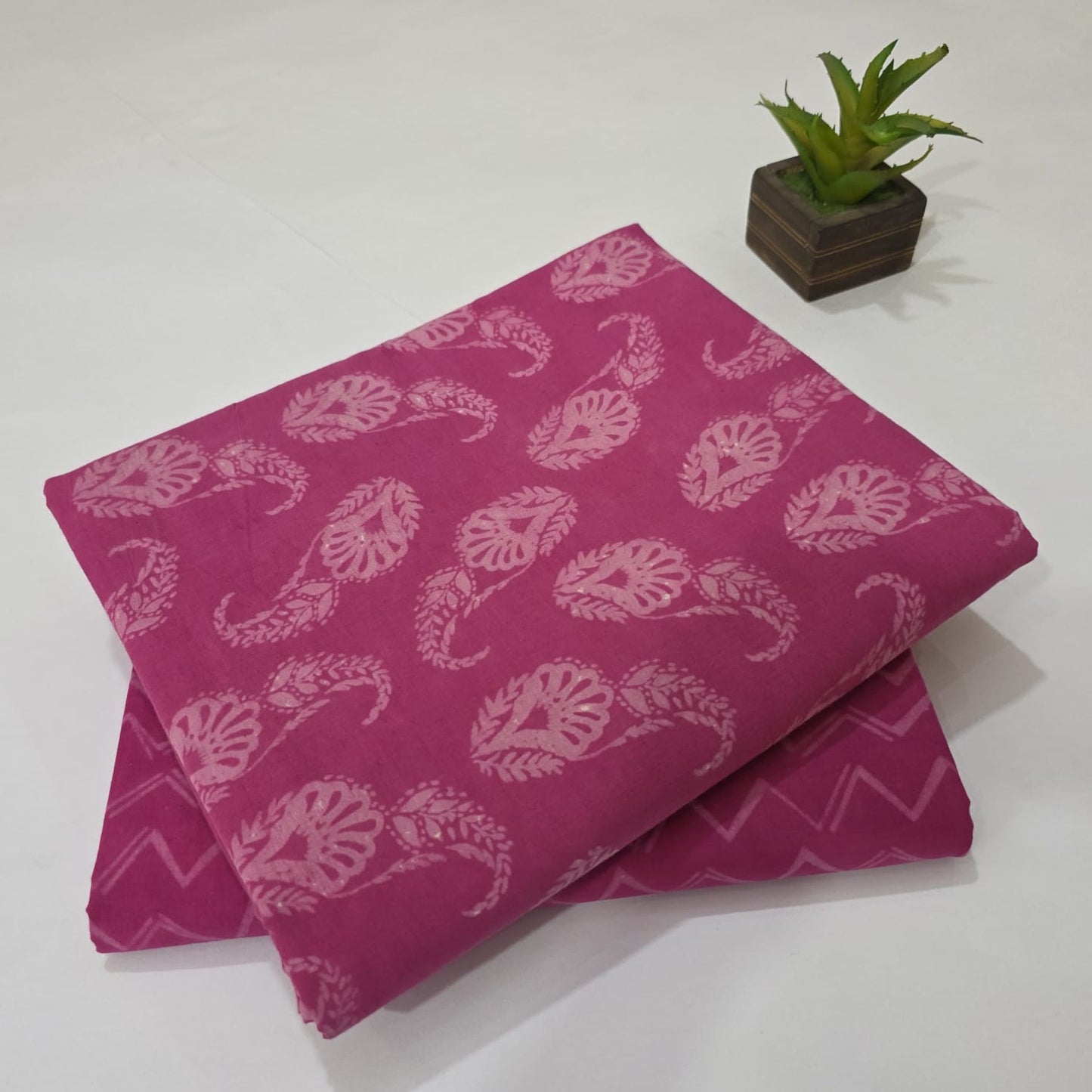 Pure Cotton Handblock Printed 2PC Top-Bottom Suit Set