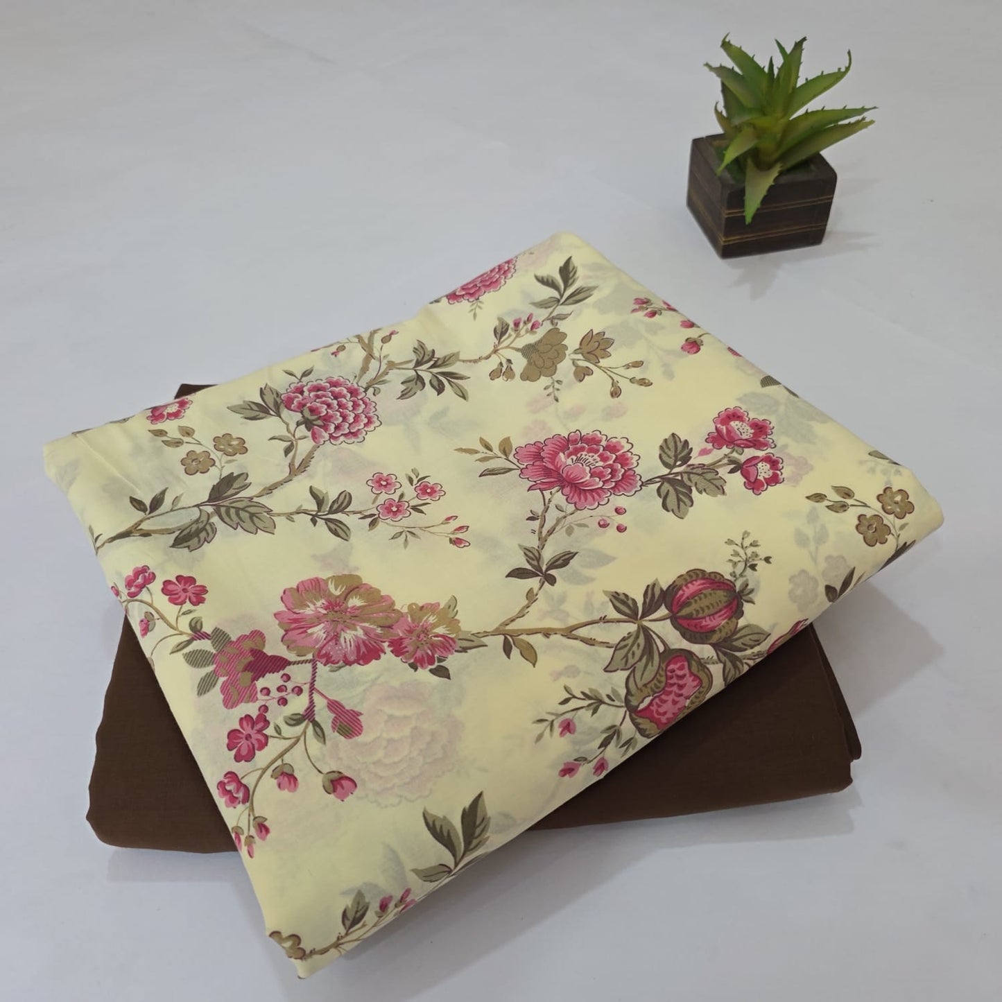 Pure Soft Cotton Handblock Printed 2PC Top-Bottom Suit Set