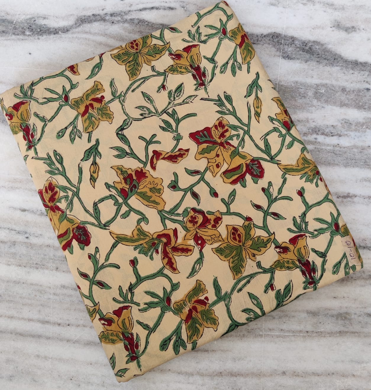 (Pre-cut 1.60 Meter) Pure Soft Cotton Hand Block Printed Fabric