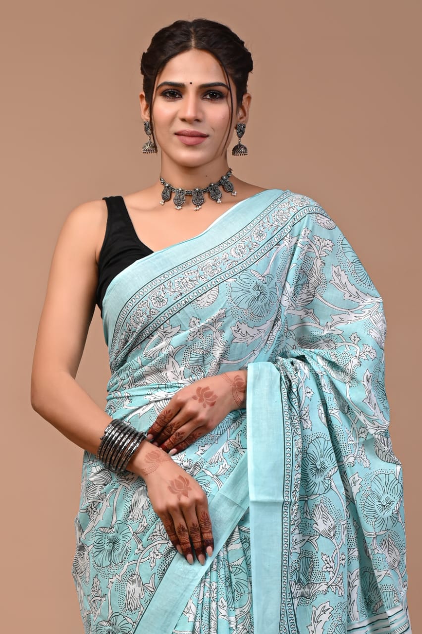 Pure Soft Cotton Saree With Blouse Piece