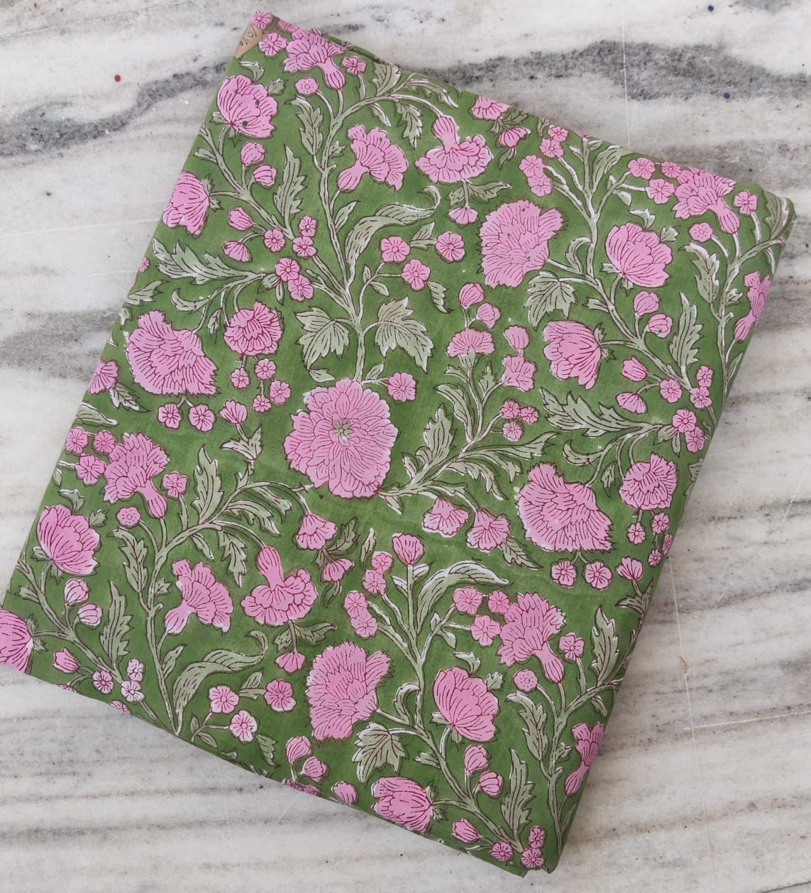 ( Pre cut 1.40 meter) Pure Soft Cotton Hand Block Printed Fabric