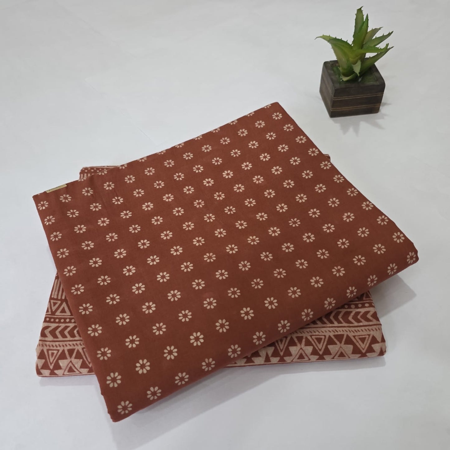 Pure Soft Cotton Handblock Printed 2PC Top-Bottom Suit Set