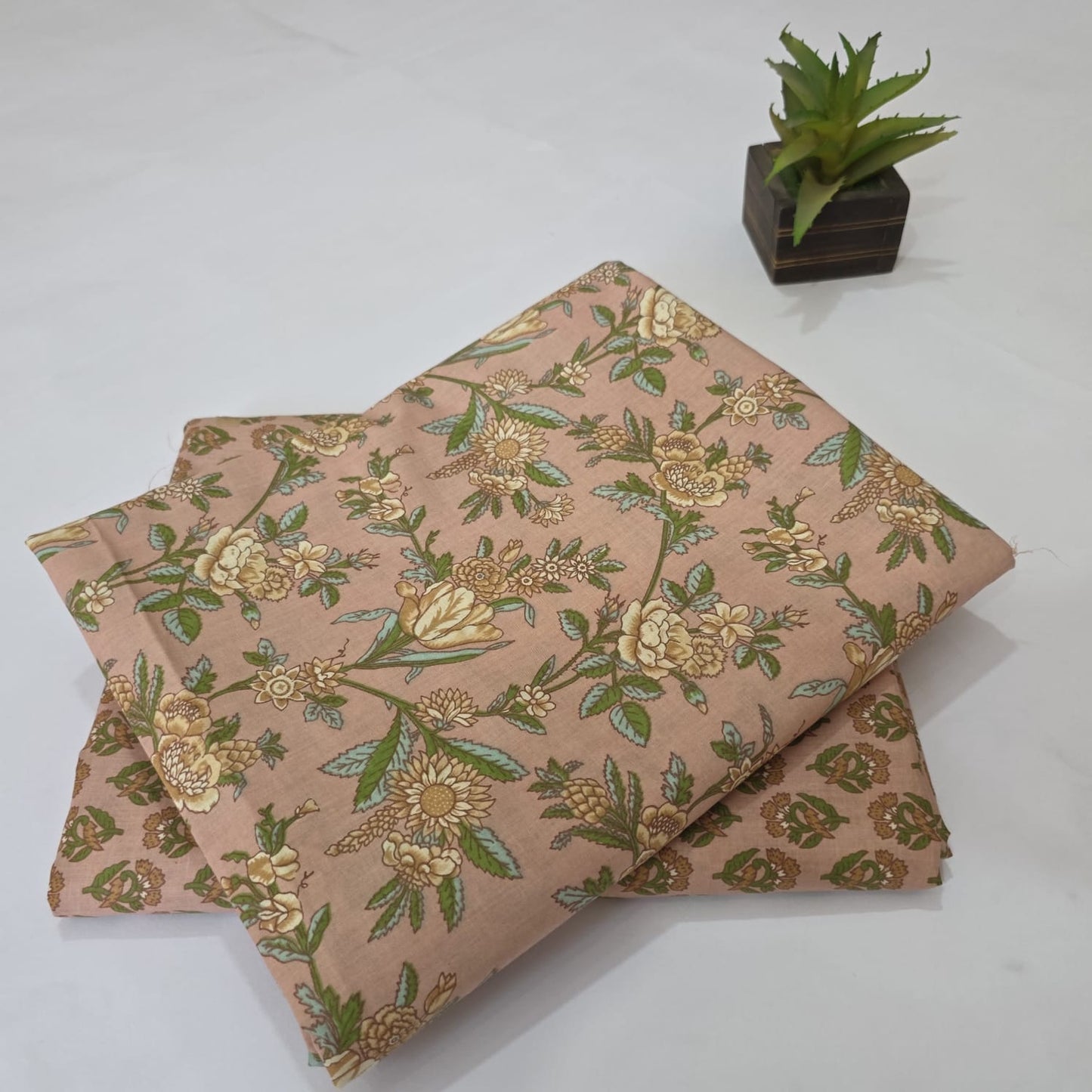 Pure Soft Cotton Handblock Printed 2PC Top-Bottom Suit Set