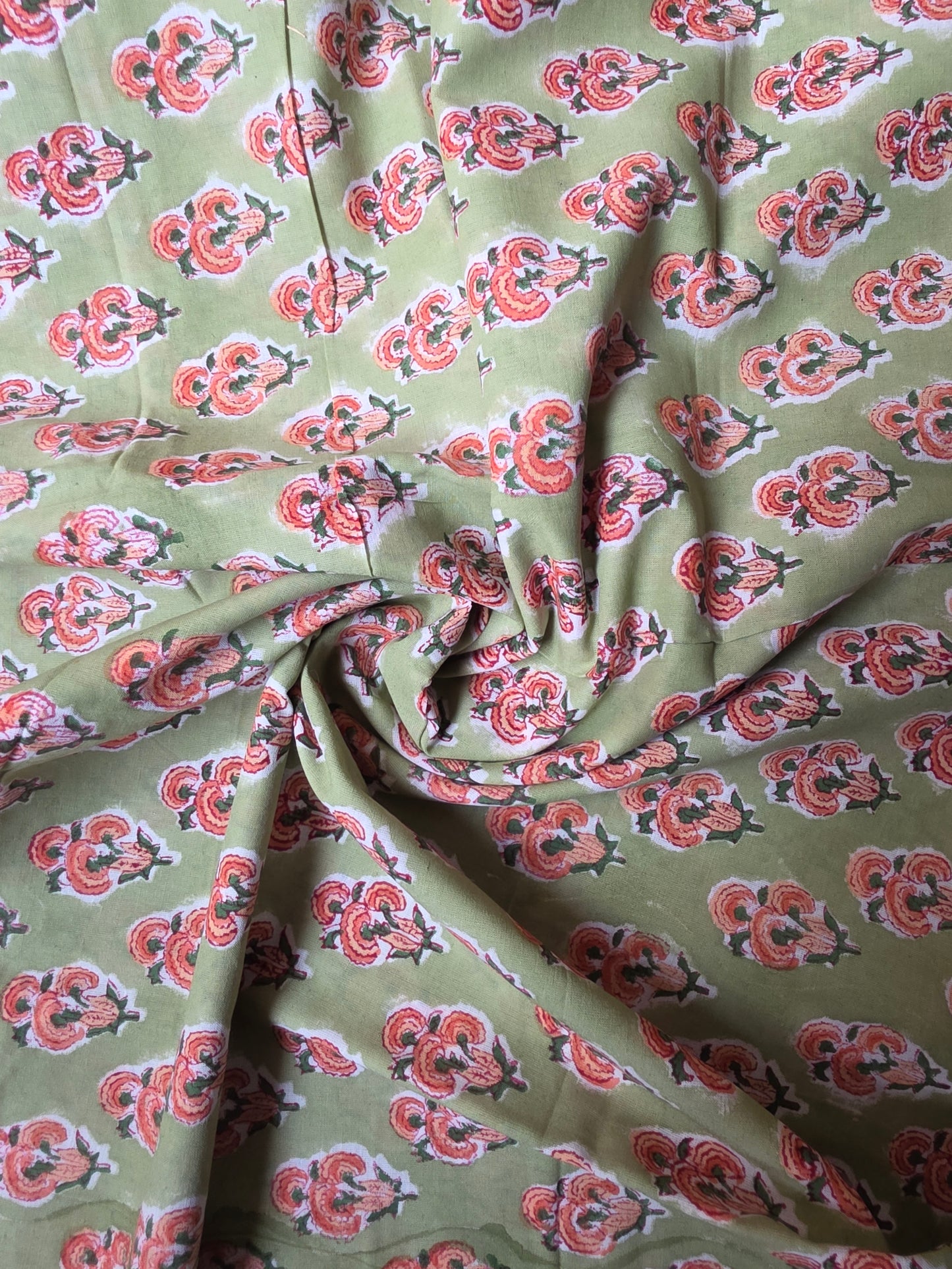 Pure Soft Cotton Handblock Printed Fabric