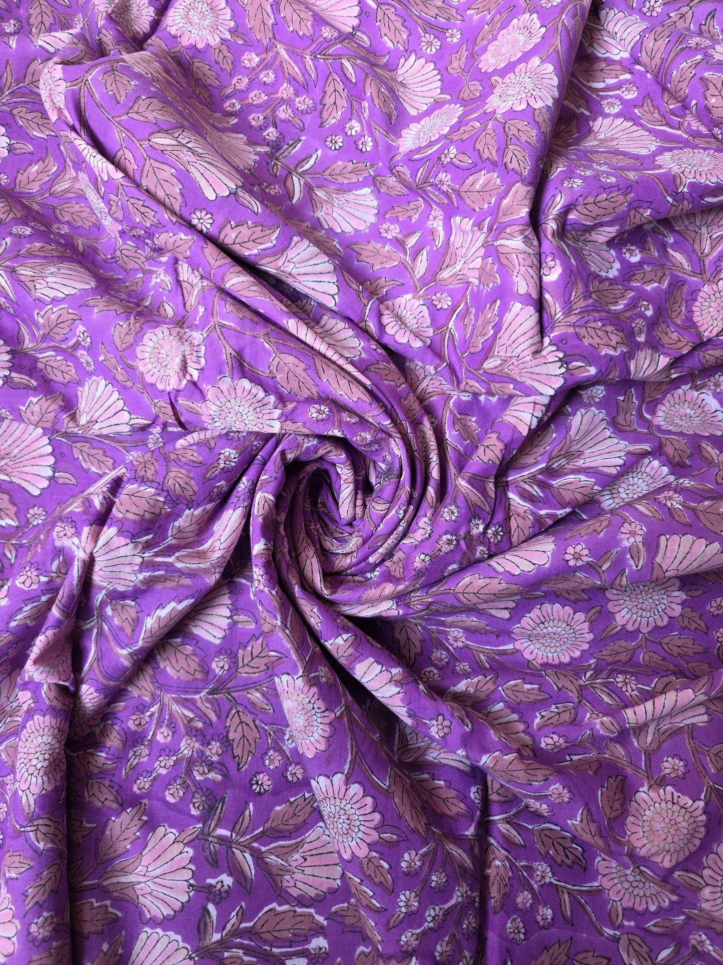 Pure Soft Cotton Handblock Printed Fabric