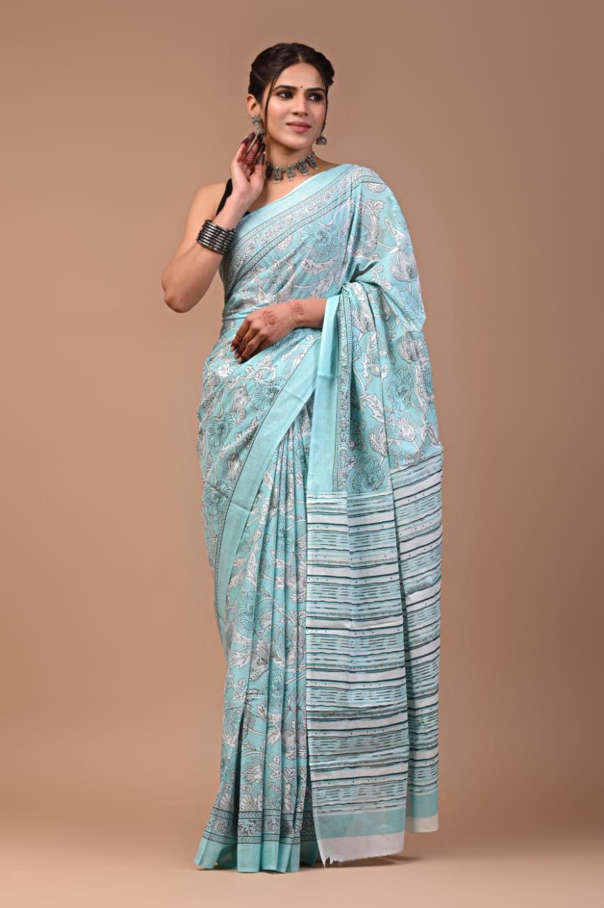 Pure Soft Cotton Saree With Blouse Piece