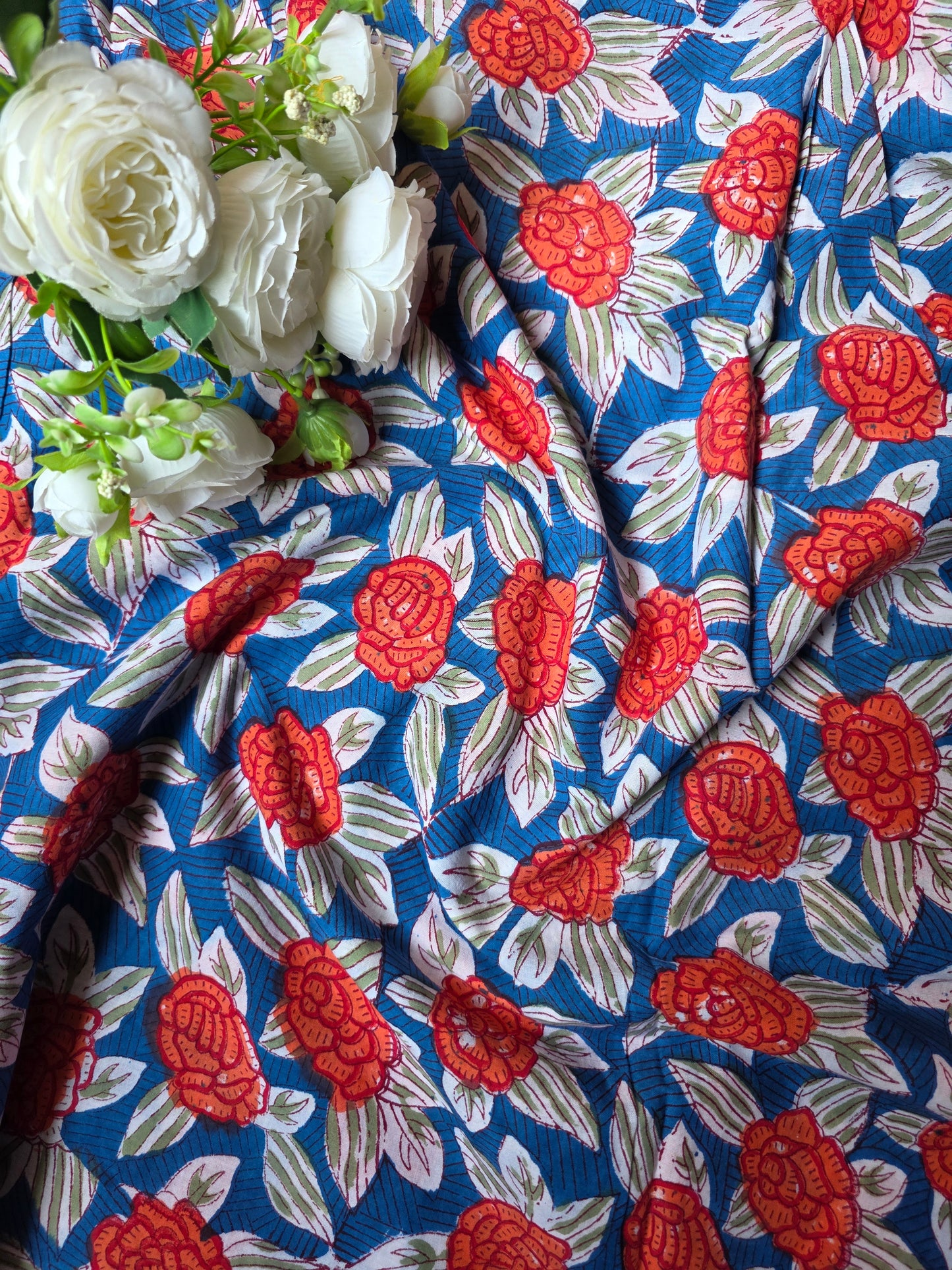 Pure Soft Cotton Handblock Printed Fabric