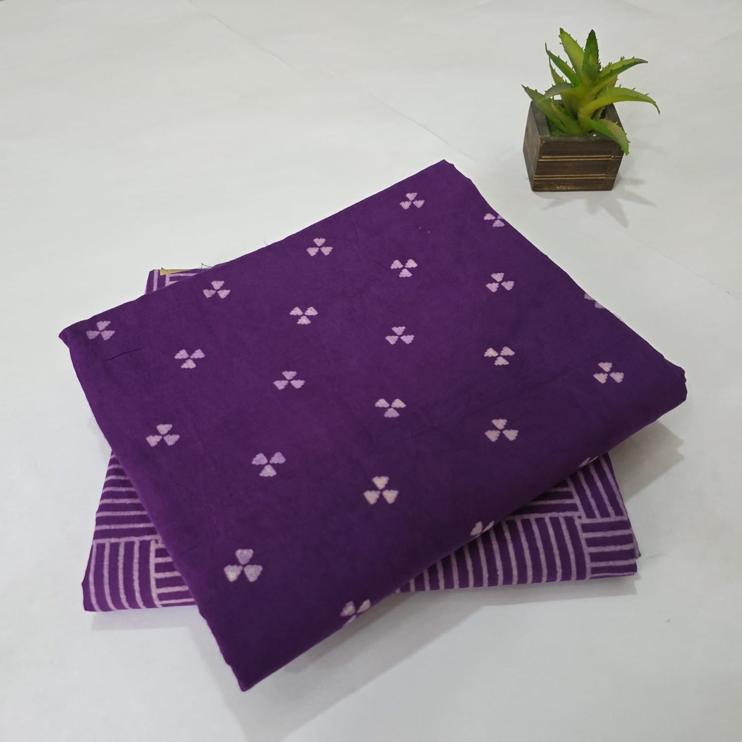 Pure Soft Cotton Handblock Printed 2PC Top-Bottom Suit Set