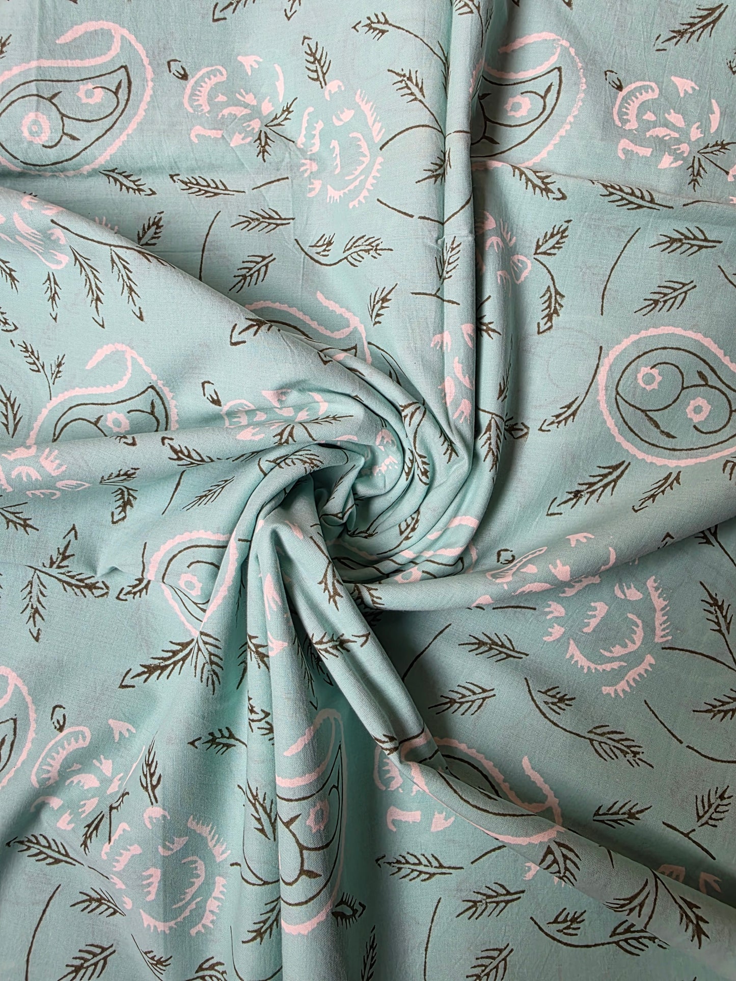 Pure Soft Cotton Handblock Printed Fabric