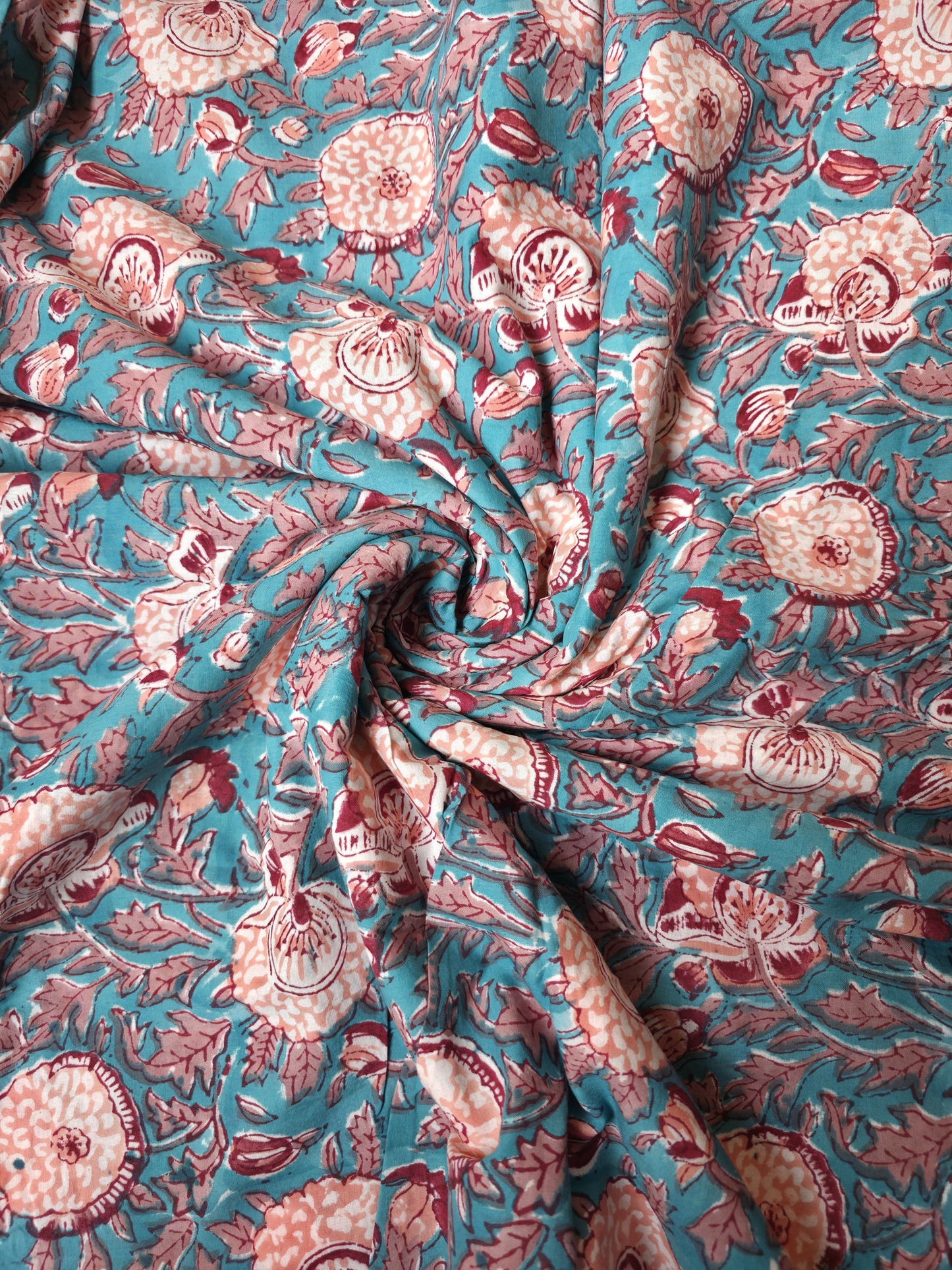 Pure Soft Cotton Handblock Printed Fabric
