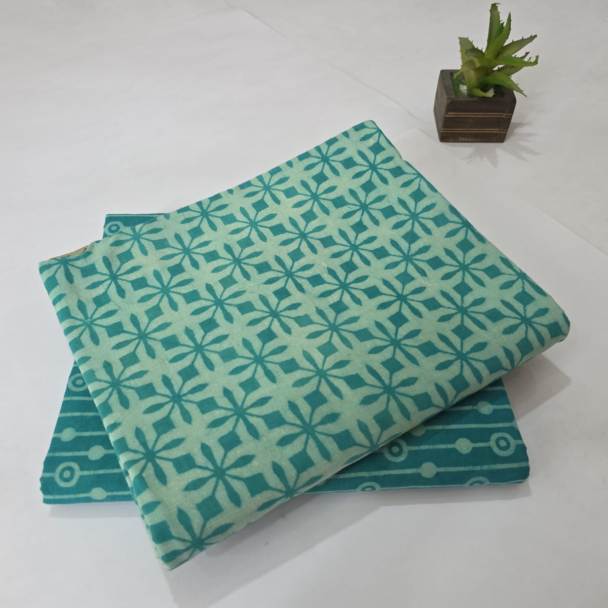 Pure Soft Cotton Handblock Printed 2PC Top-Bottom Suit Set