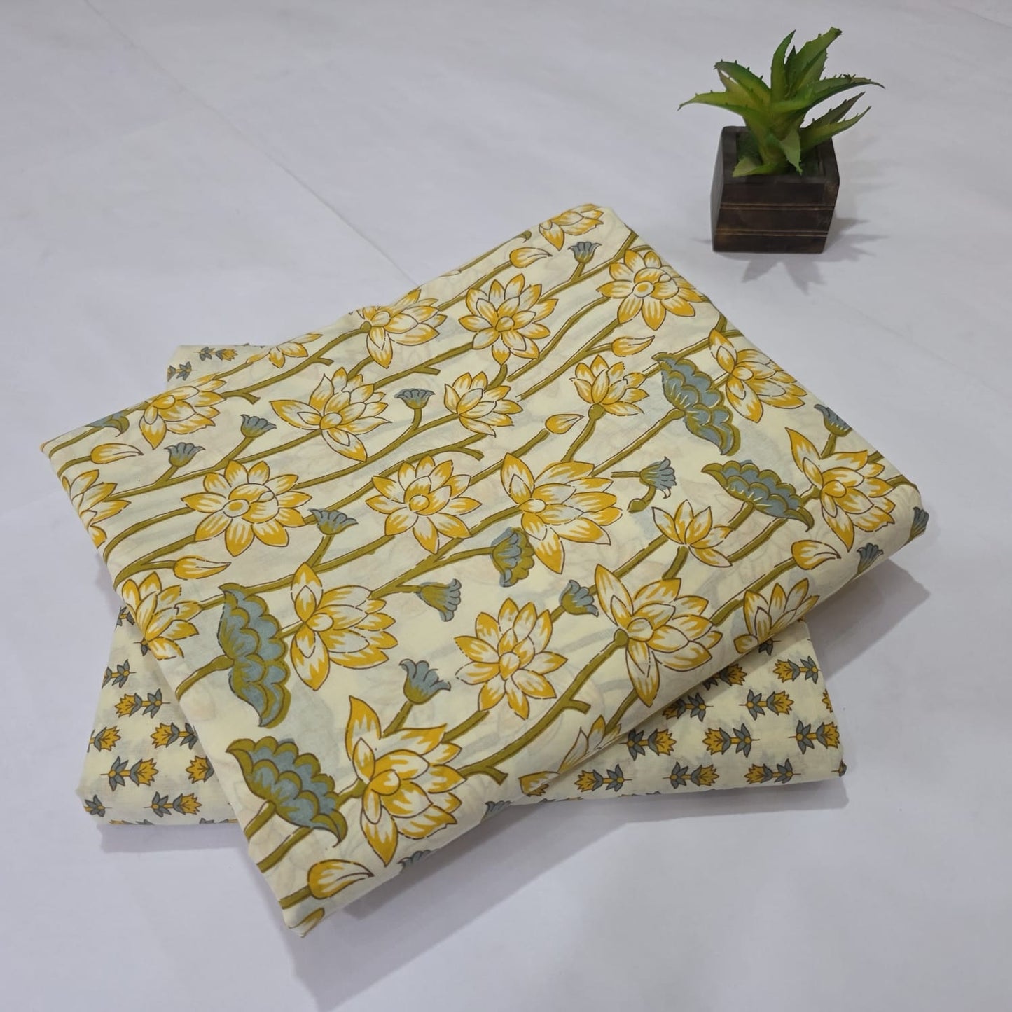 Pure Cotton Handblock Printed 2PC Top-Bottom Suit Set