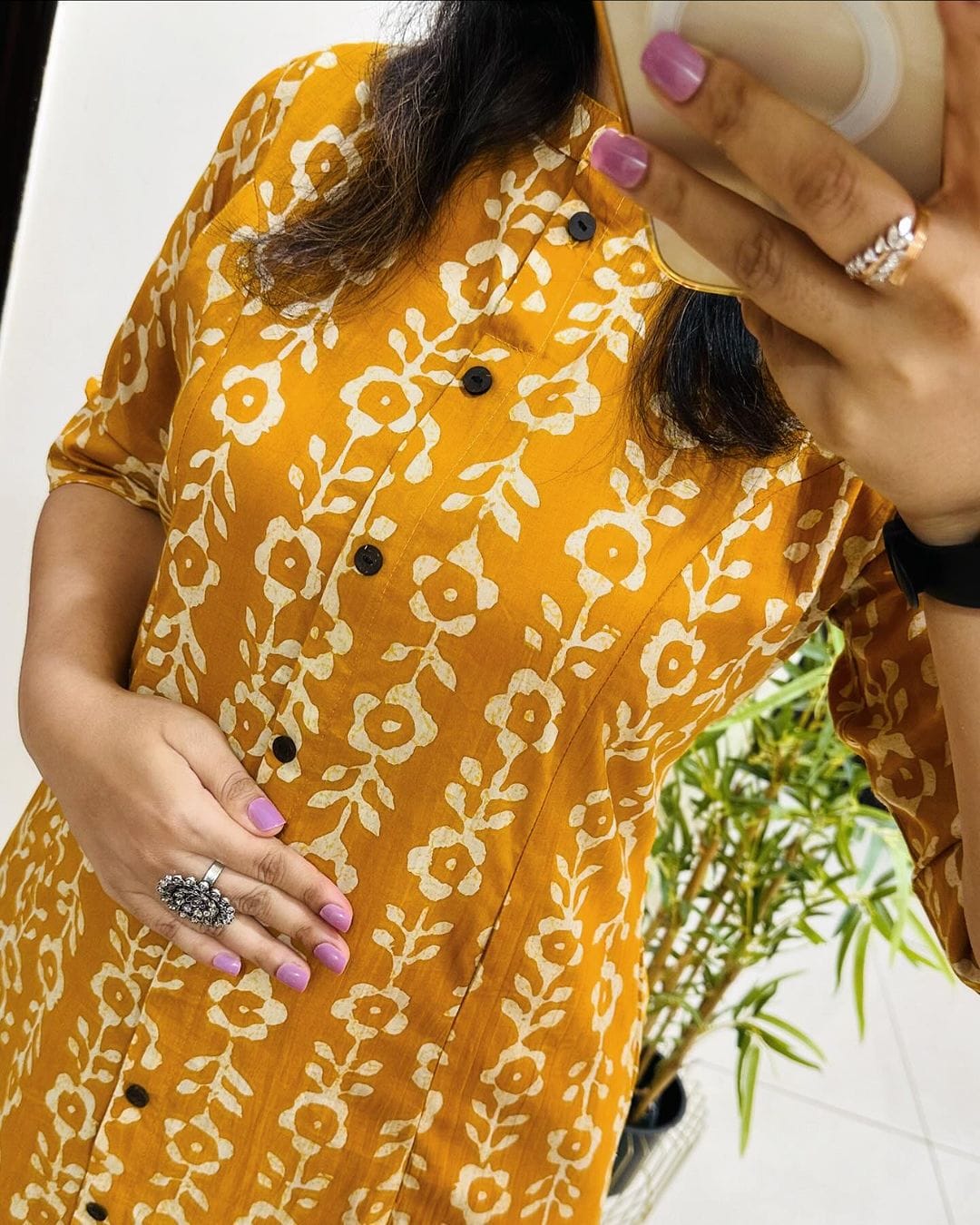 Premium Floral Fine Cotton Printed A-Line Pattern Kurti-Palazzo Set