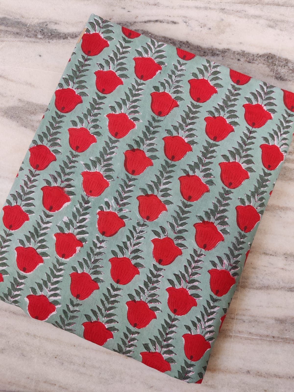 Pure Soft Cotton Handblock Printed Fabric