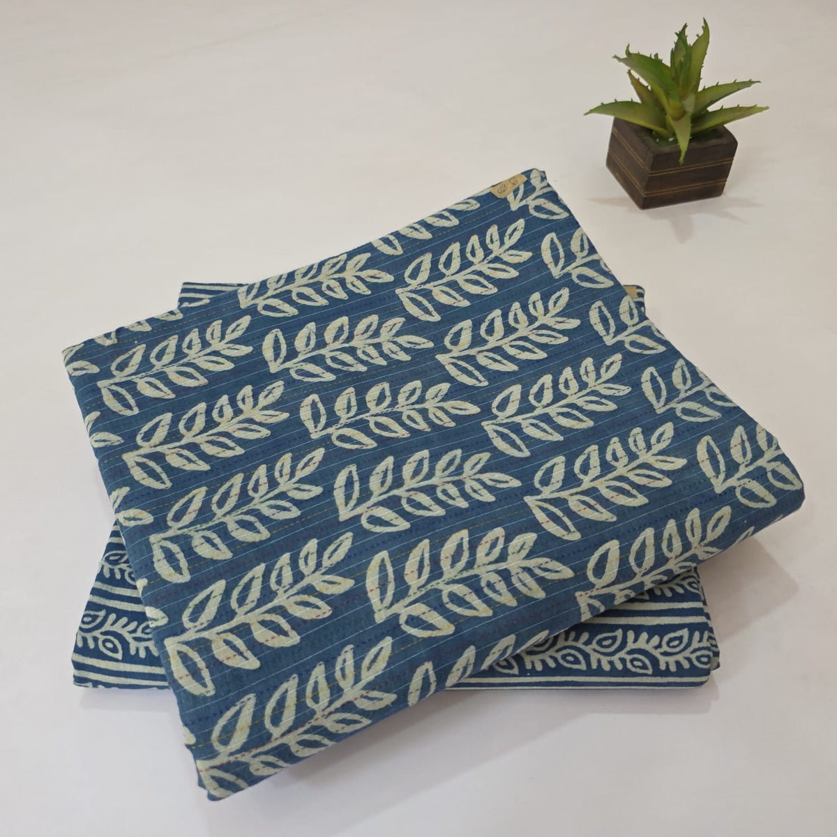 Pure Kantha Cotton Handblock Printed 2PC Top-Bottom Suit