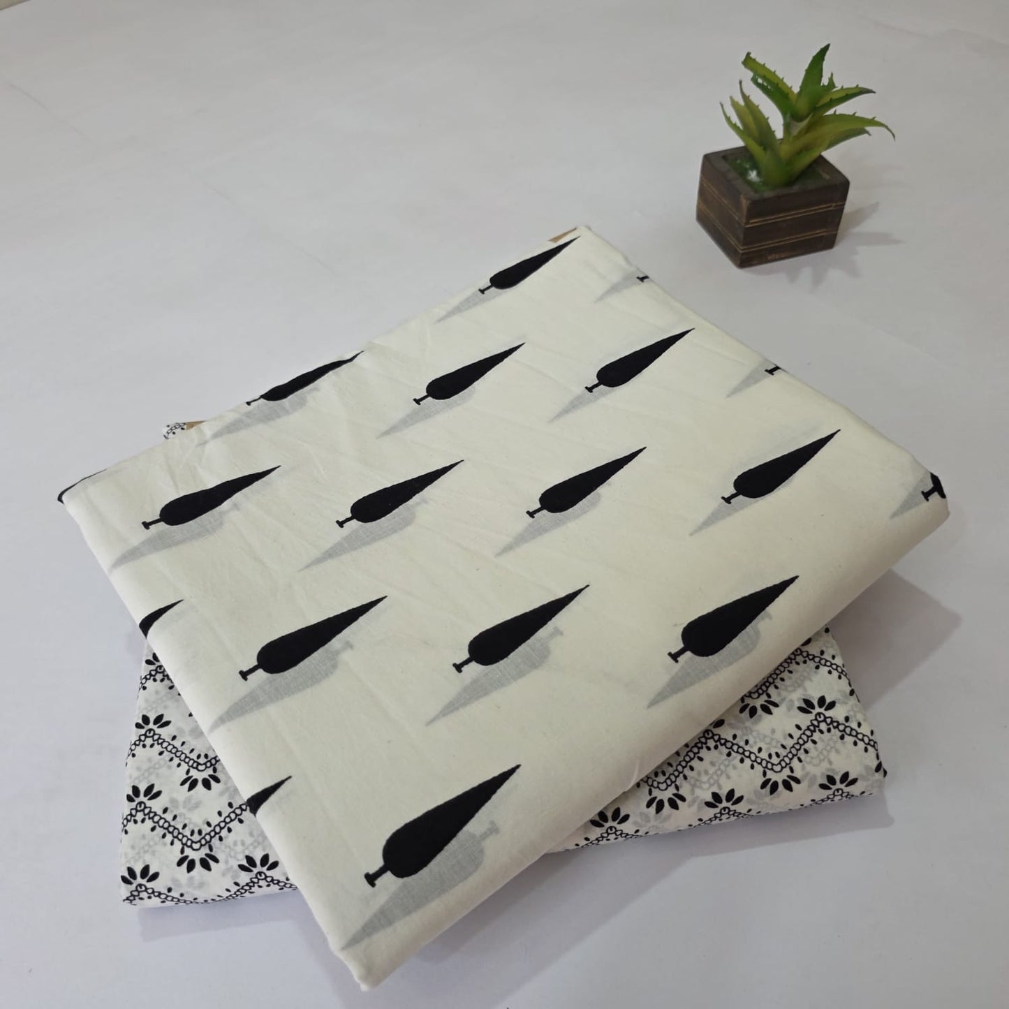 Pure Soft Cotton Handblock Printed 2PC Top-Bottom Suit Set