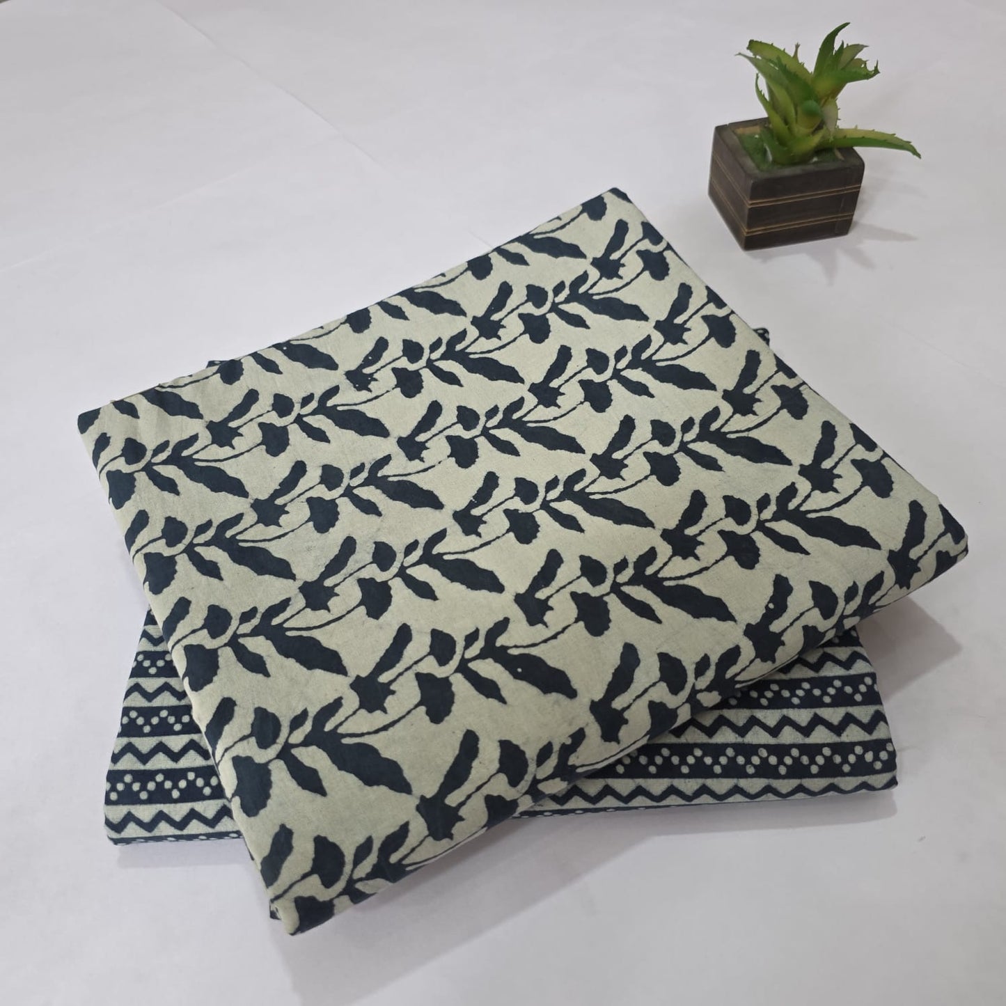 Pure Soft Cotton Handblock Printed 2PC Top-Bottom Suit Set