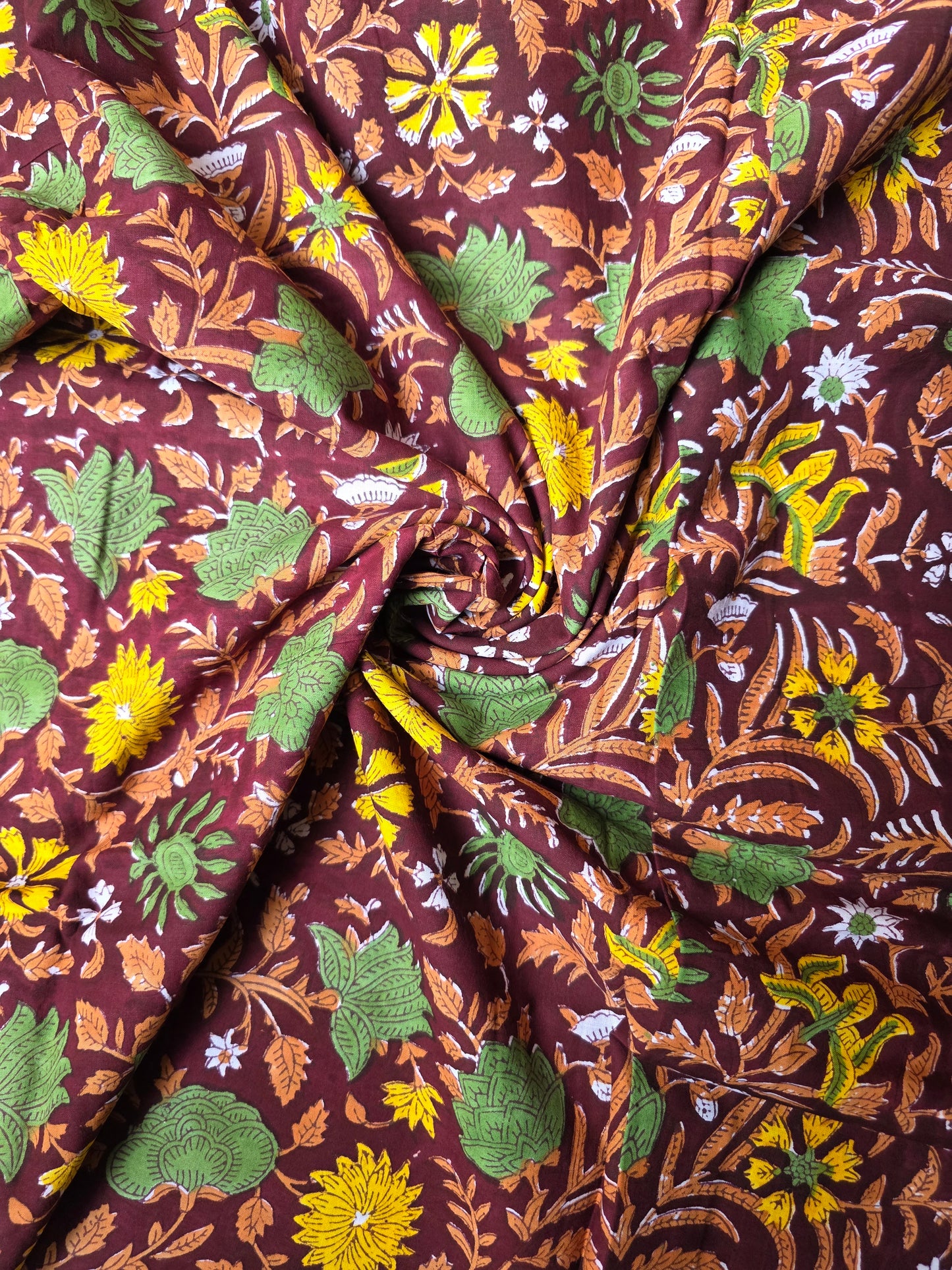 Pure Soft Cotton Handblock Printed Fabric