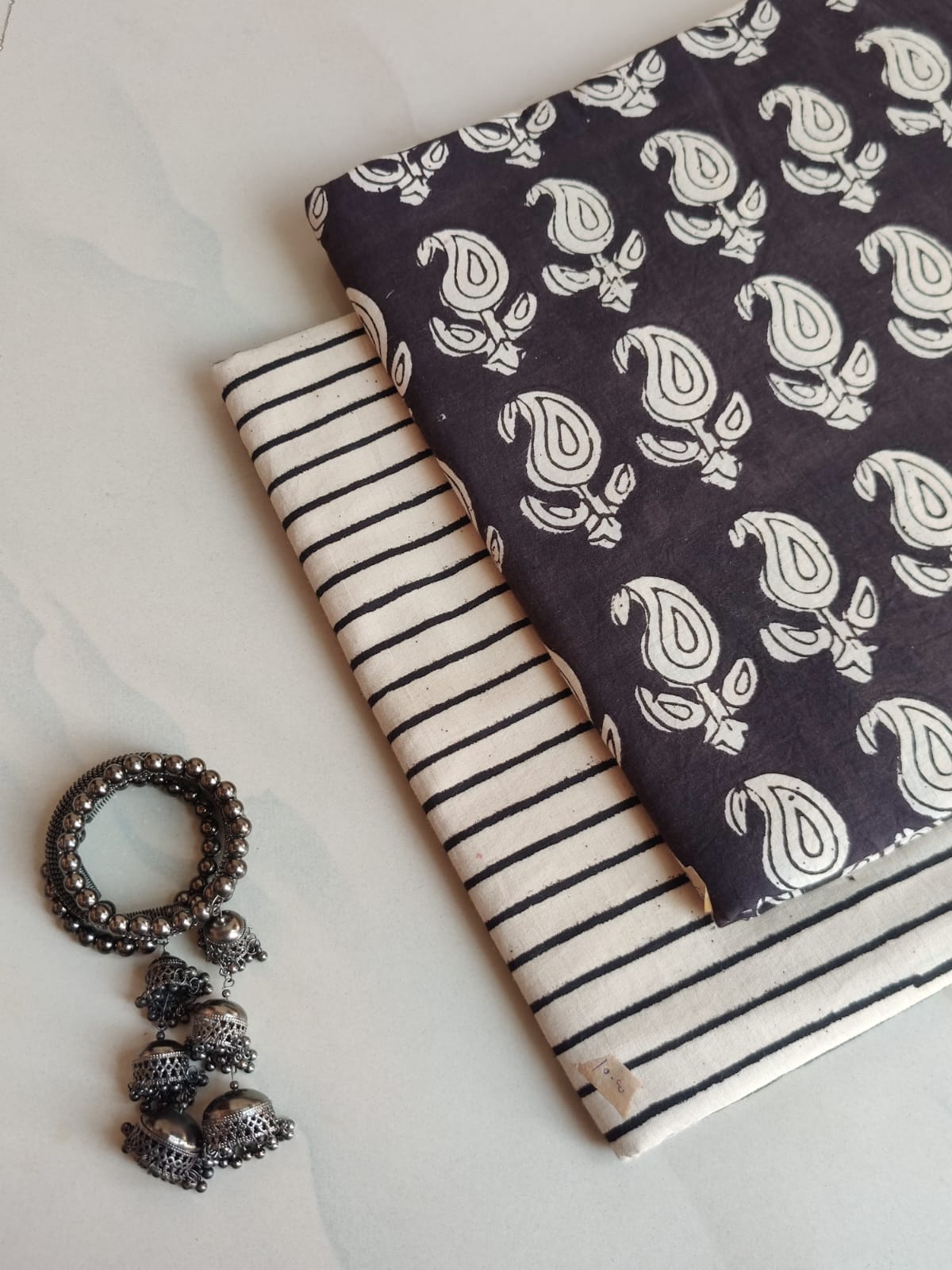 Pure Soft Cotton Handblock Printed 2PC Top-Bottom Suit Set (2.50 Meter Each)