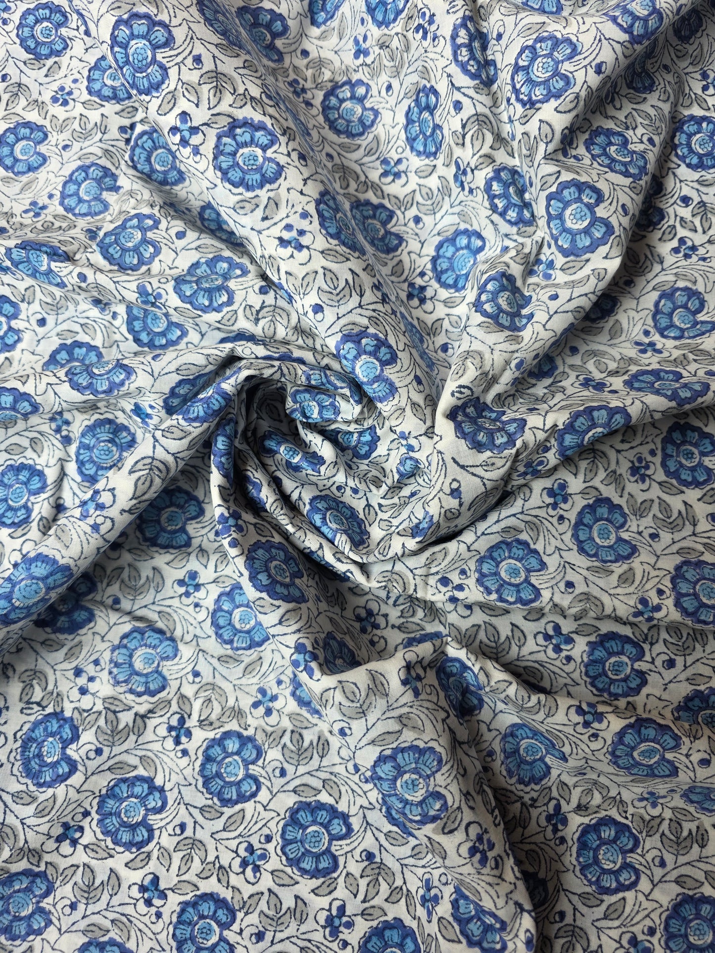 Pure Soft Cotton Handblock Printed Fabric