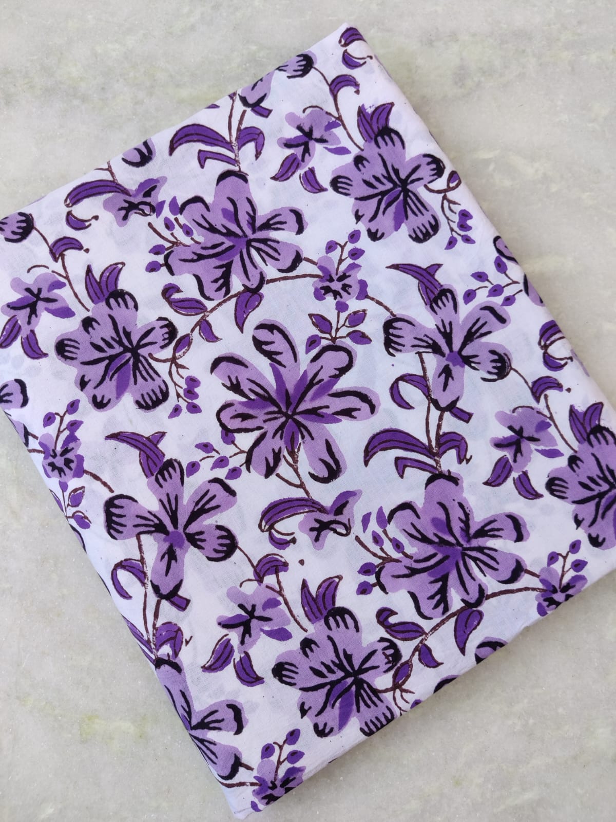 (Pre-cut 1.50 Meter) Pure Soft Cotton Hand Block Printed Fabric