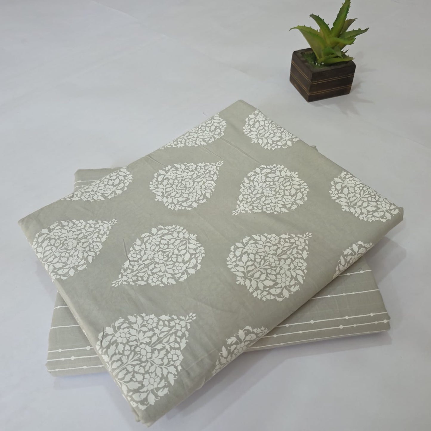 Pure Soft Cotton Handblock Printed 2PC Top-Bottom Suit Set