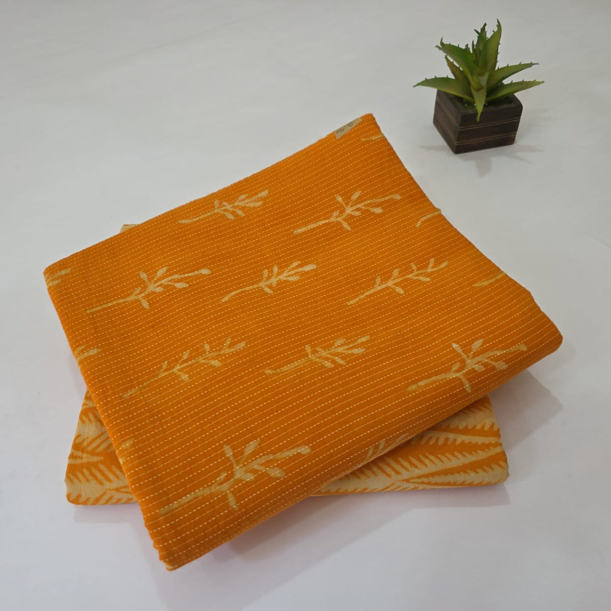 Pure Kantha Cotton Handblock Printed 2PC Top-Bottom Suit
