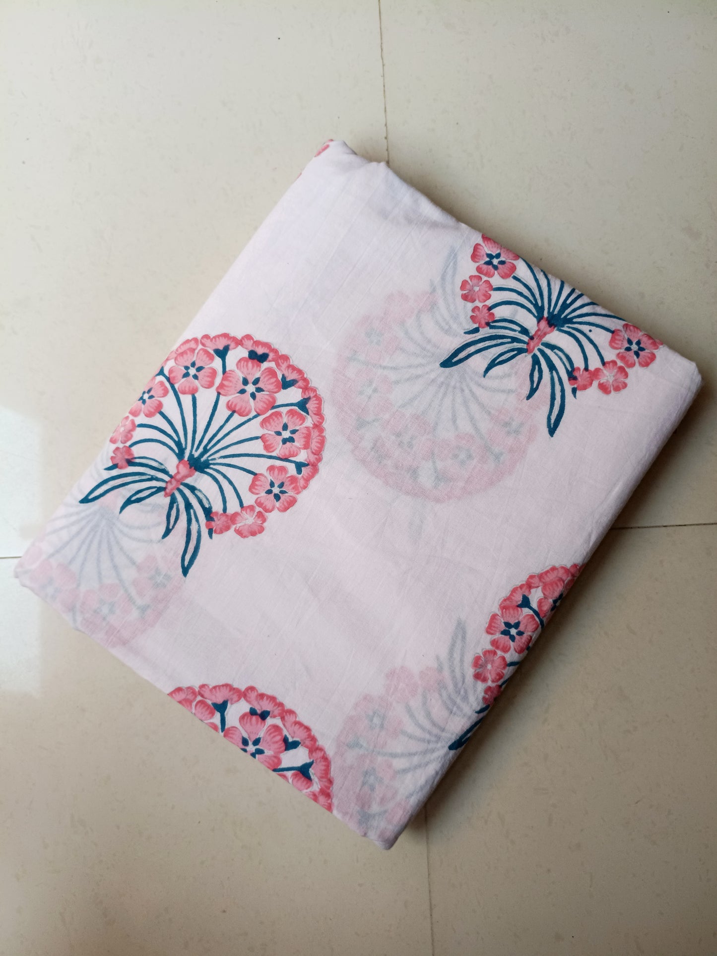 Pure Soft Cotton Handblock Printed Fabric