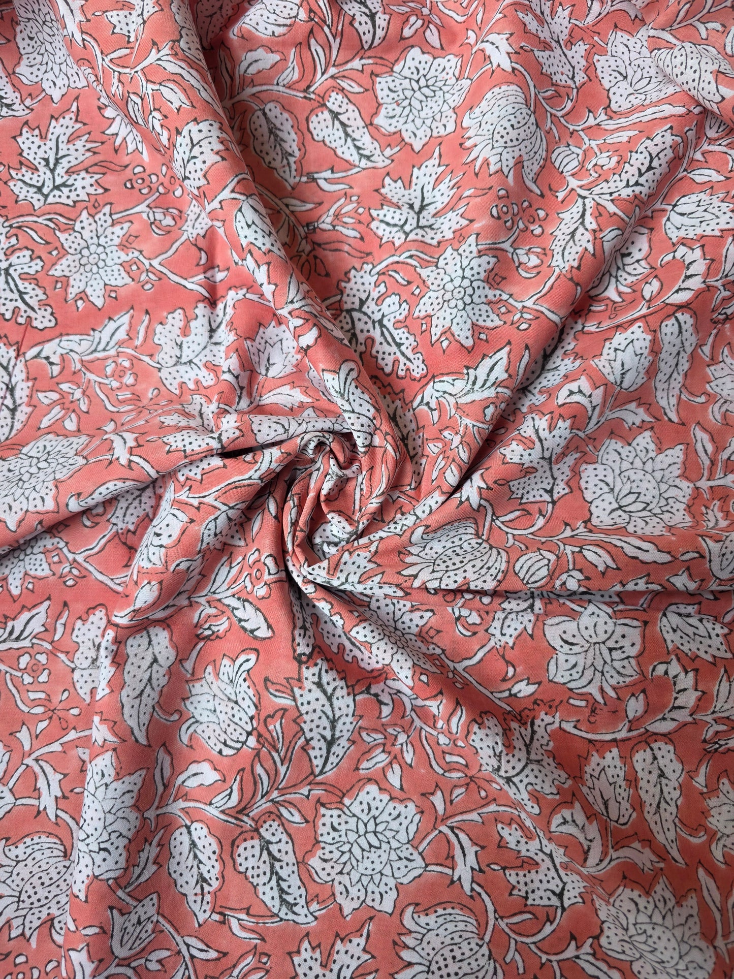 Pure Soft Cotton Handblock Printed Fabric