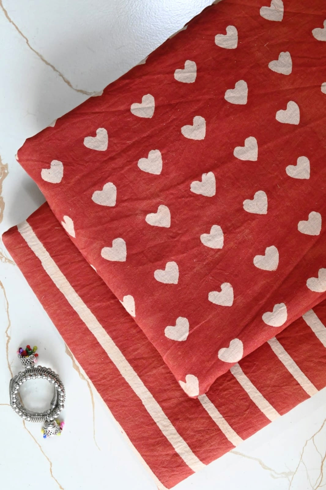 Pure Soft Cotton Handblock Printed 2PC Top-Bottom Suit Set (2.50 Meter Each)