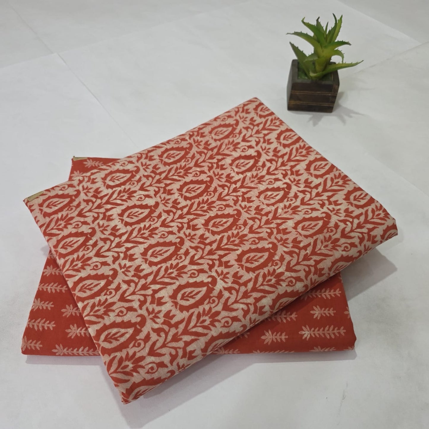 Pure Cotton Handblock Printed 2PC Top-Bottom Suit Set