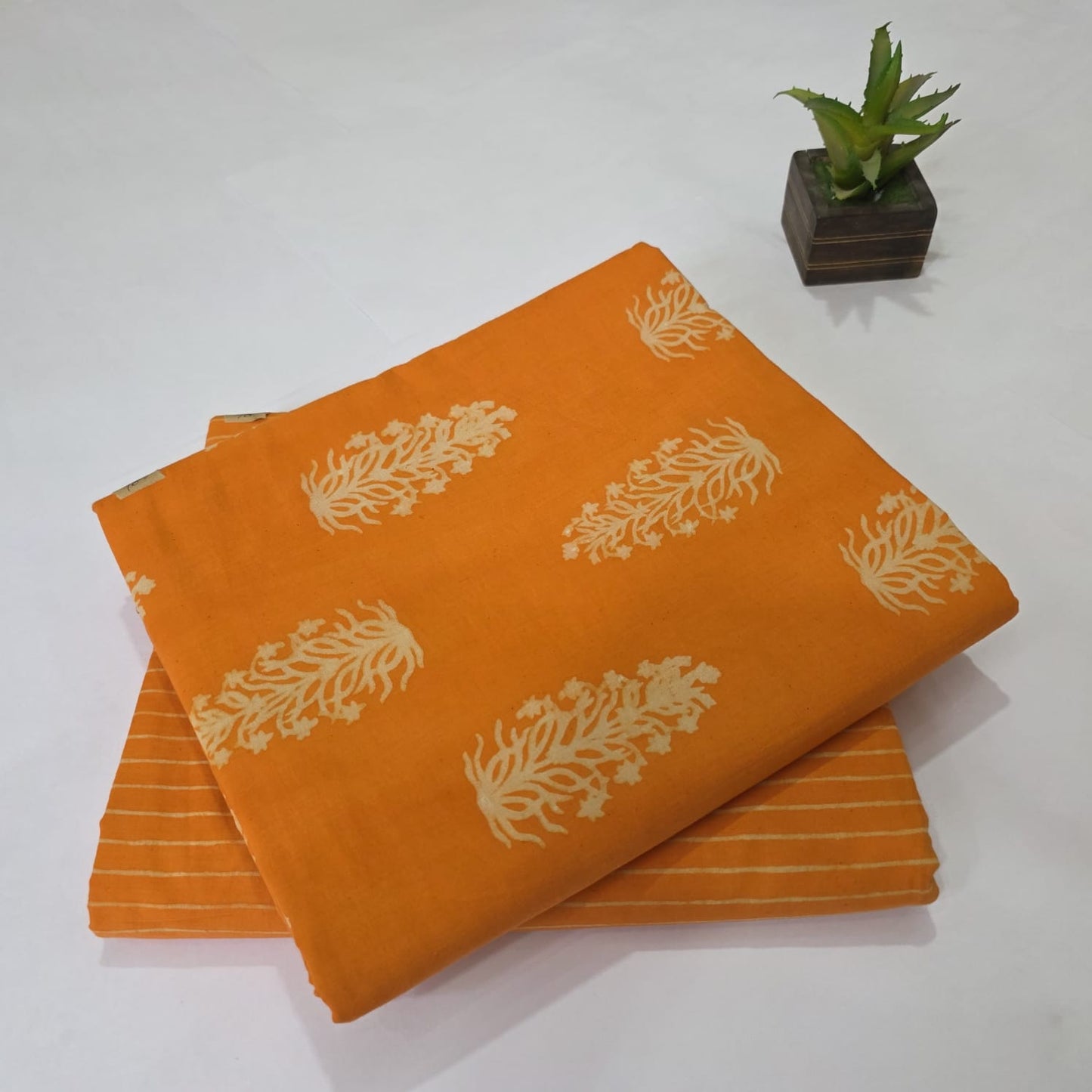 Pure Soft Cotton Handblock Printed 2PC Top-Bottom Suit Set