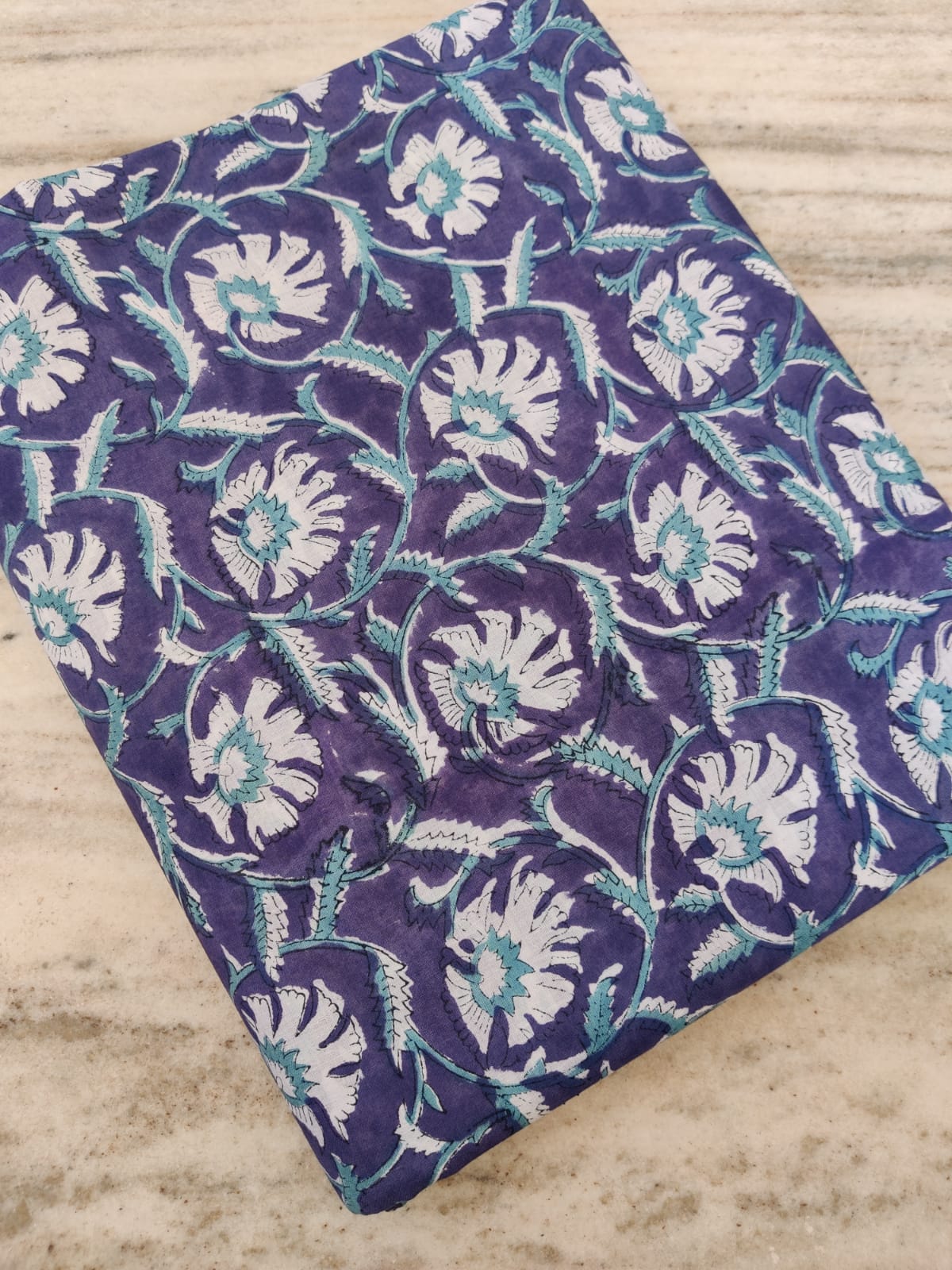 (Pre-cut 0.50m) Pure Soft Cotton Hand Block Printed Fabric