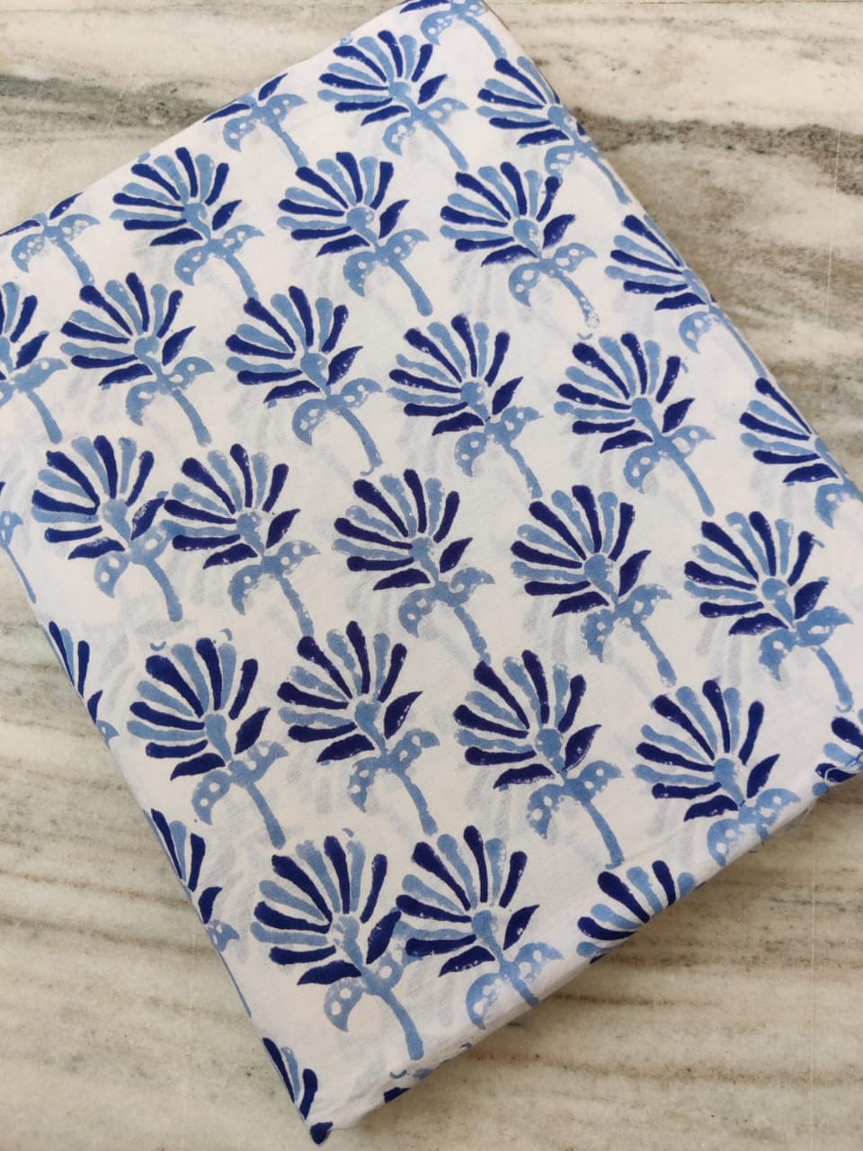 (Pre-cut 1.80m+0.70m) Pure Soft Cotton Hand Block Printed Fabric