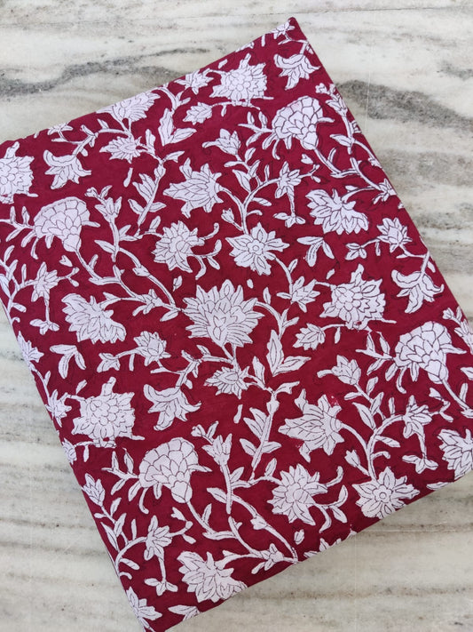 (Pre-cut 0.85m) Pure Soft Cotton Hand Block Printed Fabric