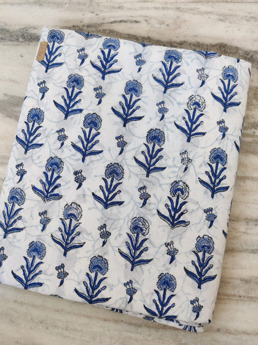 (Pre-cut 0.50m) Pure Soft Cotton Hand Block Printed Fabric