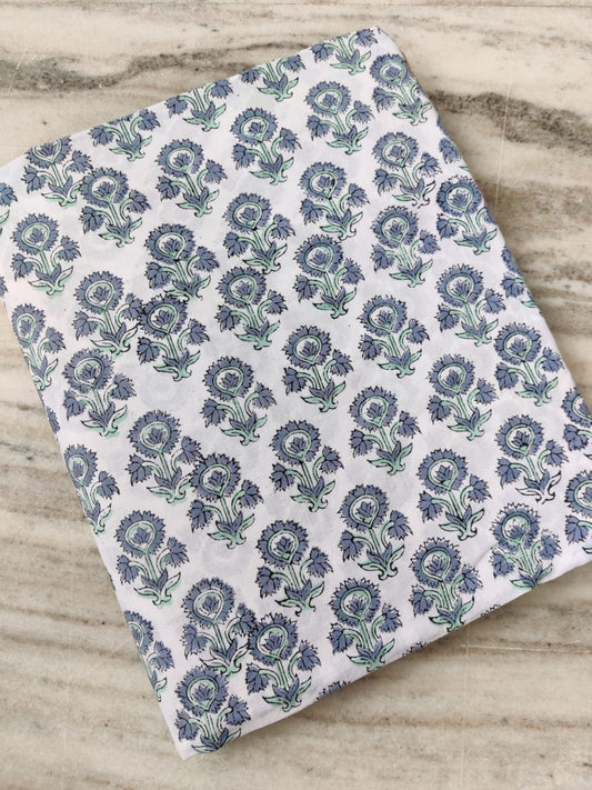 (Pre-cut 0.90m) Pure Soft Cotton Hand Block Printed Fabric