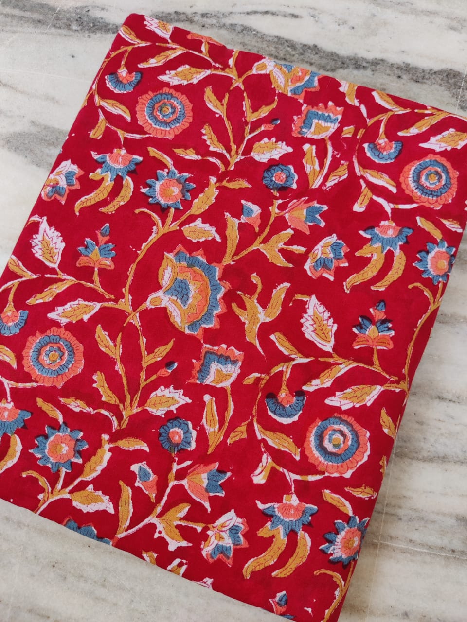 (Pre-cut 0.65m) Pure Soft Cotton Handblock Printed Kalamkari Fabric